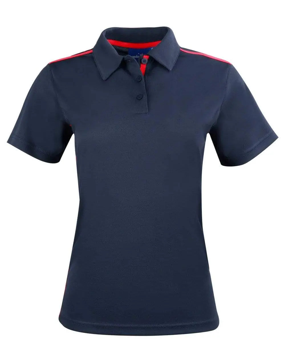 Winning Spirit PS84 STATEN POLO SHIRT Ladies Casual Wear Winning Spirit Navy/Red 6